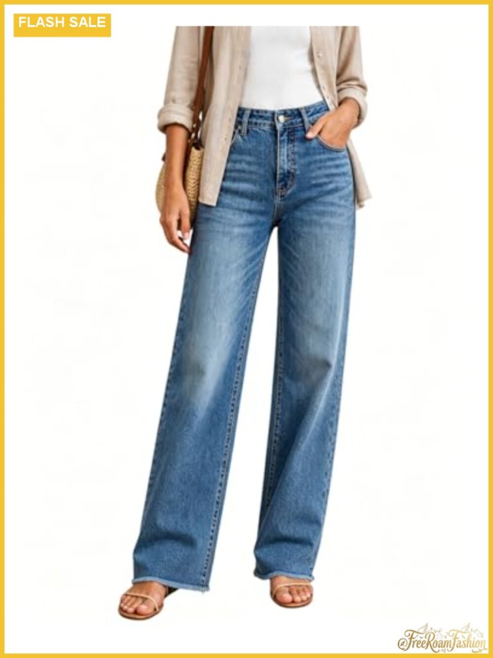 Women's High Waisted Stretchy Straight Leg Jeans with Tummy Control